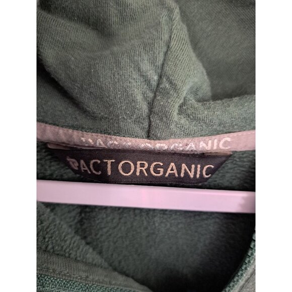 Pact Organic Green Full-Zip Hoodie Drawstring Pockets Mens L Organic Cotton - Picture 2 of 11